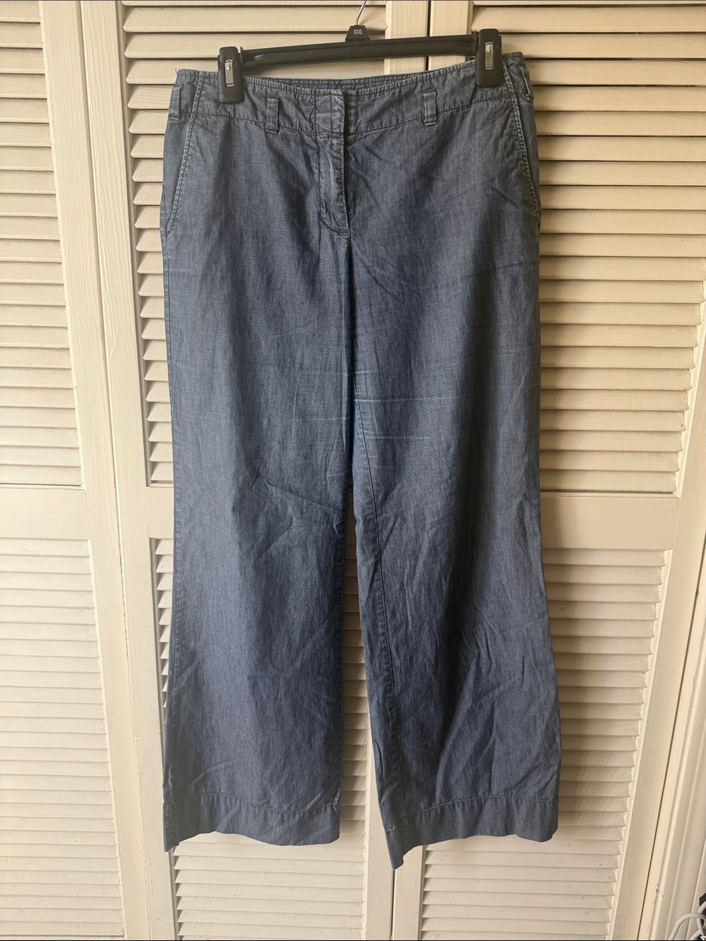 J.Crew Wide Leg Chambray Pants - Blue